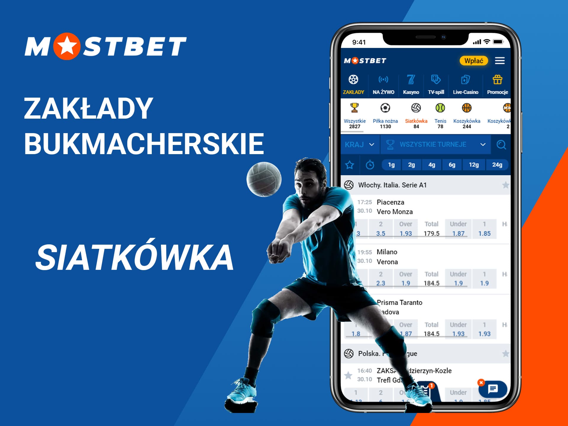 Zalady bukmacherskie -MostBet siatkowka